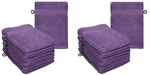 Betz Lot de 20 Gants de Toilette Premium Taille 16x21 cm 100% Coton Couleur Violet