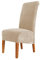 CMAKER Stuhlhussen aus Samt, dehnbar, große Stuhlhussen, Spandex, hohe Rückenlehne, elastisch, waschbar, abnehmbar, XL-Stuhlschutz, Beige, 6 Stück