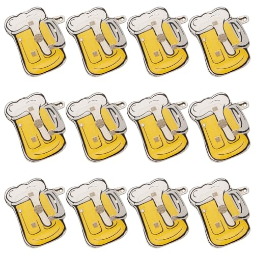 STOBOK 12 Stücke Brosche Oktoberfest Pins Cartoon Bier Anstecknadel Brosche Bierkrug Leuchtend Led für Party Kreative Kostüm Zubehör Accessoires Oktoberfest Dekorationen (Zufällige Farbe)