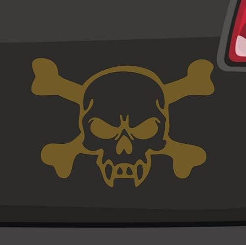 Totenkopf Aufkleber 6 Größen 21 Farben Skull Bones Jolly Roger Halloween Knochen