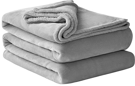 Aisbo Plaid Coperta Pile Matrimoniale - Coperta Calda Invernale per Divano e Grande Letto Matrimoniale 230x270 cm Pile di Flanella Morbida Grigia, Fleece Blanket for Sofa and Couch