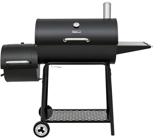 Royal Gourmet CC1830M Barbecue au charbon de bois de 76,2 cm avec fumoir décalé et grille de réchauffement, barbecue extérieur avec 811 m². Espace de cuisson pour jardin, terrasse et fêtes, noir