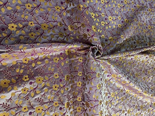 The Yard Brokat-Stoff, Seidenbrokat, 111,8 cm, Flieder und Metallic-Gold, Bro813 [4]