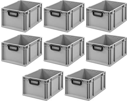 PROREGAL SuperSparSet 8x Eurobox NextGen Portable Duo | HxBxT 22x30x40cm | 20 Liter | Eurobehälter, Transportbox, Transportbehälter, Stapelbehälter