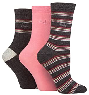 Pringle Ladies Patterned Cotton and Recycled Polyester Socks Pack of 3