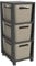 Rotho Brisen Rollcontainer mit 3 Schubladen, Kunststoff (PP recycelt), Cappuccino, 3 x 16 l (36,6 x 30,0 x 77 cm)