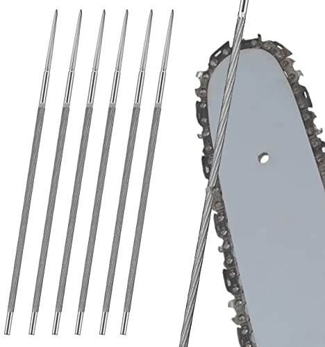 Limes rondes, 6 pcs 5.2mm Limes d'affûtage pour tronçonneuse affute chaine tronconneuse,Pour Affûter les dents de Tronçonneuse pour Agrandir les Ouvertures rondes