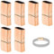Armband Verschlüsse Magnetic Endkappen zur Schmuckherstellung in Edelstahl Rectangle für Lederseil Halskette Lederband Schnalle Bohrung: 12x6mm (Roségold)