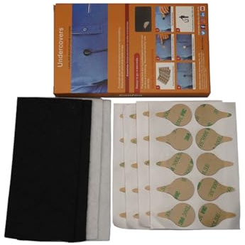 Amykite Pack of 40 Soft Circles, Microphone Windscreen Covers, for Hiding Lavalier Microphones in Clothing to Reduce Wind and Other Noise, Black/White Fabric Circles, 20 Each
