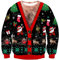 Loveternal Ugly Weihnachtspullover Herren 3D Druck Hässliche Christmas Brustbehaarung Sweater Langarm Xmas Schneeflocke Pullover Jumper XL