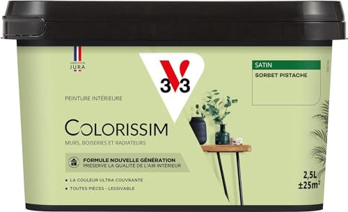 V33 Peinture multi-supports Colorissim® Sorbet pistache satin 2,5L