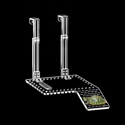 QeeHeng Turtle Basking Platform, Acrylique Turtle Basking Platform Super Light Transmission Turtle Habitat avec étagère à Grimper Turtle Tank Accessoire pour Petits Reptiles Aquatiques (L)