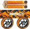 Fantic26 Stunt Scooter Ersatzteile Bundle I Addict Griffe Soft mit Barends I Striker 110mm Abec9 Rollen I F26 Griptape Swirl Schwarz/Orange