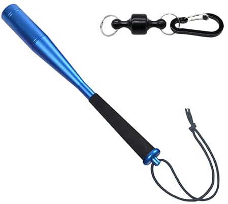 LUFEIS Aluminium Fischtöter, Fisch Totschläger, Fisch Betäuber mit Rutschsicherer Griff und Magnetschnalle, Fischbetäuber Edelstahl, Angelzubehör, inkl. Handschlaufe