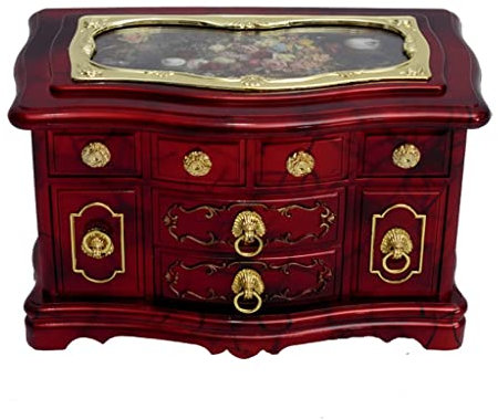 NOALED Retro-Schmuckkästchen, 3-lagige Schmuck-Organizer-Box, Musik-Schmuckkästchen mit Ballerina-Schmucketui für Frauen, Mädchen, Kinder, 6 Farben, kleines Geschenk