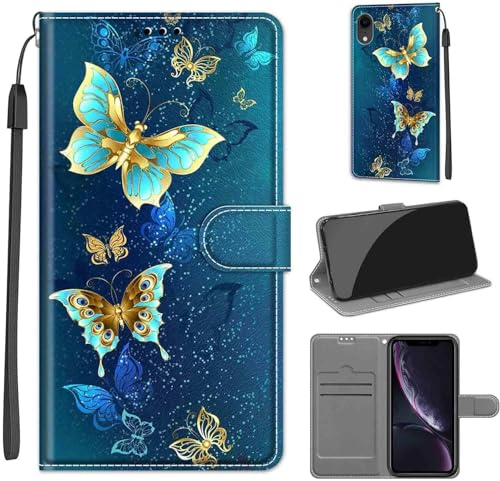 TOMYOU Handyhülle für iPhone XR Hülle, mit Standfunktion Flip Wallet Case Klapphülle Handytasche Handyhülle für iPhone XR