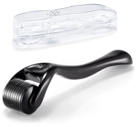 Derma-Roller 1.0 mm, Bartroller Bartwuchs, Narbenroller, Microneedling Roller, Derma Roller für Haare, Gesicht und Bart Wachstum, Haarroller für Männer und Frauen