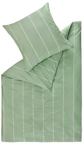 Esprit Home Premium Bettwäsche 140x200 Baumwolle Grün 2tlg - Bettwäsche-Sets 2teilig bestehend aus 1 Bettwäschebezug 140x200cm - inkl. 1 Kopfkissenbezug 70x90cm - Öko-Tex Zertifiziert