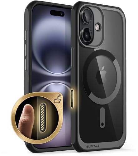 SUPCASE für iPhone 16 Hülle 6.1'' Kompatibel mit MagSafe Slim Handyhülle Dünn Case Durchsichtig Schutzhülle Backcover [Unicorn Beetle Mag] Handy Hülle für iPhone 16 2024 (Schwarz)