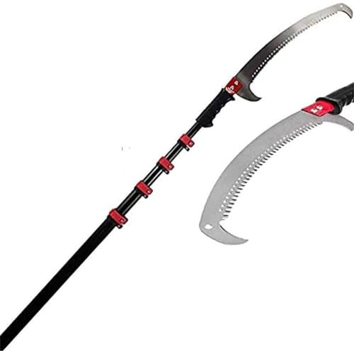 Scie à perche télescopique, coupe-branches manuelle, scie à perche d'aménagement paysager extensible de 12 pieds pour l'élagage et la coupe des branches et des feuilles (3,6 m) Scie et tondeuse à br