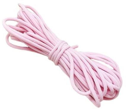Wambere 10m x 3mm Runde Elastisch Seil Gummiband Elastisch Faden Elastische Schnur Kordel Gummikordel Gummischnur Gummibänder für DIY Kunsthandwerk Haarseil Haargummi Armbänder Nähzubehör,Rosa