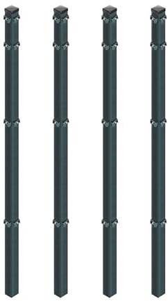 4x Eckfosten zum Einbetonieren für Mattenhöhe 140/143 cm | 6x6x180 cm | Anthrazit