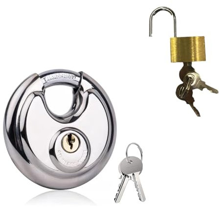 un cadenas rond en acier inoxydable et un cadenas fin en laiton, un cadenas résistant aux intempéries, un cadenas à U rond, un cadenas disque, un cadenas pour remorque