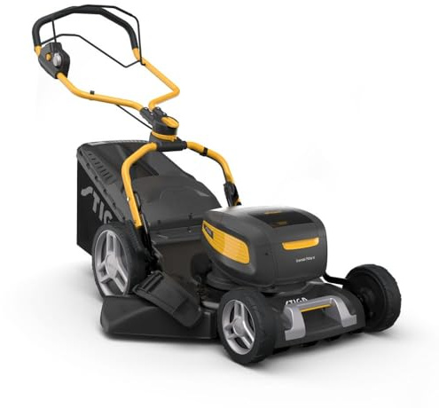 STIGA Combi 753e V Kit Tondeuse à Gazon sans Fil - Largeur de Coupe 51cm, 48V (2X 7.5Ah) Batteries et Chargeur Inclus, autotractée avec 6 Vitesses, Coupe 4 en 1, jusqu'à 750 m² de Couverture.