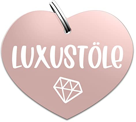 Souldogs Hundemarke mit Gravur - Schöner Anhänger für Hundehalsband Geschirre, Halsbänder & Leinen für Hunde Dog Tag mit Gravur Hundezubehör (Luxustöle, Rose)