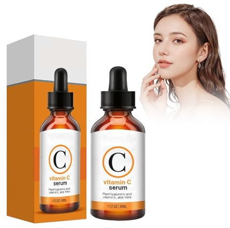 Sérum Vitamin C Pour Le Visage – Formule Anti-âge à La Vitamine C, Acide Hyaluronique, Vitamine E – Lissant & éclaircissant – Réduit Taches Brunes, Ridules & Rides – 60ml