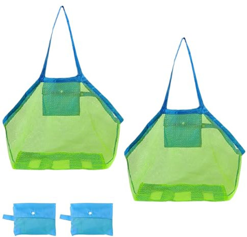 Uoimky Strandspielzeug Tasche, 2 Stück Groß Sandspielzeug Tasche XXL Mesh Strandtasche XXL Familie Wasserspielzeug für Kinder Badetasche Netztasche für Strandurlaub im Freien