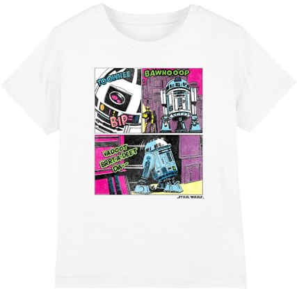 Star Wars R2D2 to The Rescue Unisex Kids T Shirt, White, 5-6 Years