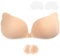 Adhesive Bra Push Up, Strapless Bra, Invisible Bra Backless, Reusable Bra Without Straps, Skin-Friendly Silicone Push Up Bra, Strapless, for Eel Backless Clothing, beige, D