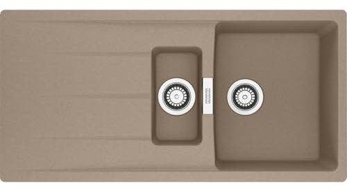 Franke Kitchen Sink Made of Granite (Fragranite) with Single and a Half Bowl Centro CNG 651-100 - Cappuccino - 114.0710.226
