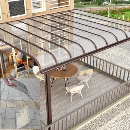 KUKIXKK Policarbonato Placas Transparente Planchas Transparentes Tejados 1.5MM Protección UV Paneles de Techo Transparente PVC planchas Techo de marquesina para Exteriores(Clear,200x100cm)