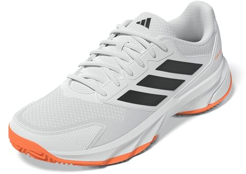 adidas Herren CourtJam Control 3 Clay Tennis Shoes, FTWR White/core Black/Lucid Orange, 45 1/3 EU