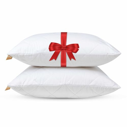 NachtrustOnline Cool Cotton Kopfkissen 60x70 cm - 2er Kissen Set - Ökotex, waschbar bis 60 Grad - Individuellen Höhenverstellung und unterstepptem Baumwollbezug