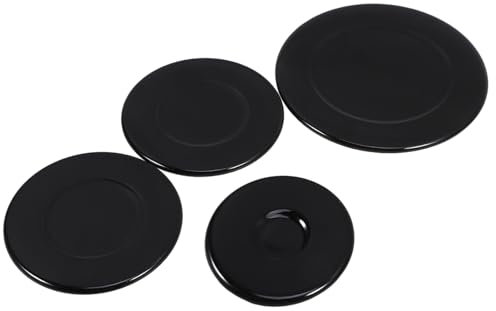 DIYEAH 4 Stück Abdeckung des Herdbrenners Kochfeld Ersatz bewachen Kappe klein Kocher zuverlässiger Gasherdkopf Gasbrennerkopf Brennerköpfe für Gasherde Brennerdeckel Aluminium Schwarz