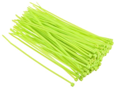 TA-VIGOR 120 bridas de nailon verde fluorescente, 150 mm x 2,5 mm, resistentes, seguras, autobloqueantes, para gestión de cables, hogar, jardín, oficina y bricolaje