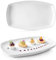 Sänger | Bilgola Servierplatten 2er Set – Porzellan Servierteller Weiß | rechteckige Teller mit abgerundeten Ecken 19 x 29,5 cm für Fleisch, Fisch & Snacks | Spülmaschinenfest | PREMIUM COLLECTION