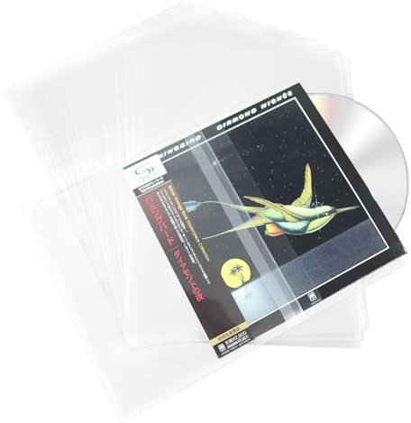 MayRecords 50 PCS Resealable 4.7 Mil Plastic Outer Sleeves | For Mini LP SHM-CD Paper Sleeves – Clear Protective Vinyl Sleeves for CD Collectors