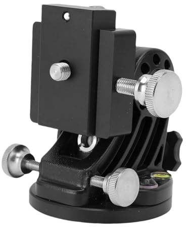 VELATEMOR Basisanpassung der Breitengradanpassung für Skywatcher Astronomy Teleskop, 3/8 Zoll 0-90 Grad Äquatorialinstrumenten Breite für Gemeinsame Stativen, Teleskopzubehör (Alles schwarz)
