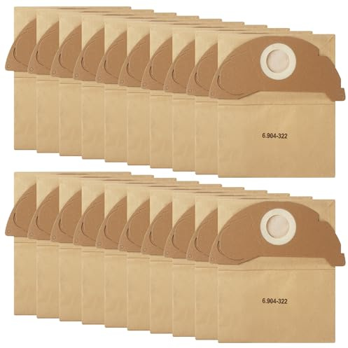 20 pezzi di sacchetti per aspirapolvere WD2 per Kärcher 6.904-322.0, sacchetti filtranti in carta, adatti per l'aspirapolvere WD 2