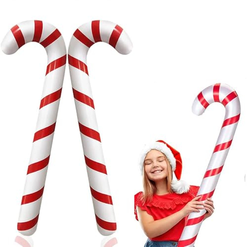 YFelomatric 3 pieces 88 cm Inflatable Candy Sticks, Inflatable Christmas Decor, candy sticks for outdoor Christmas tree decoration, Home Door