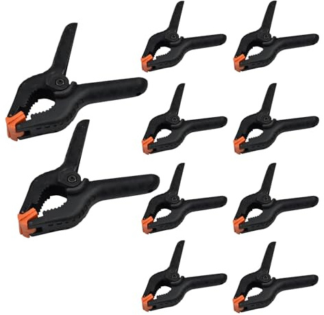 10 Stück Federklemmen, Klemmzwingen Groß, 4 Zoll Schwarze Nylon Federklemmen, Geeignet Für DIY, Modellierung, Fotohintergrund, Garten
