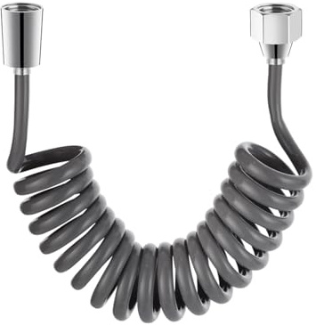 Flexible de douche flexible à ressort, Flexible de douche télescopique G1/2 3m Multicolore(Copper grey)