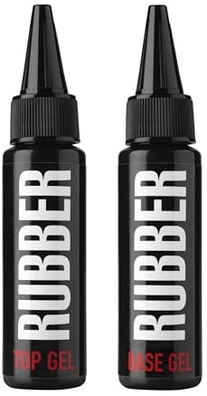K Professional Rubber Base and No Wipe Top Coat Gel Polish UV/LED Soak Off - Unterlack und Überlack Set (2 * 30ml)