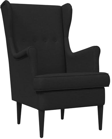 vidaXL Sessel Schwarz Stoff, Apartment-Sessel, modernes Schlafzimmer-Möbel, robuster Metallrahmen, weiche Stoffpolsterung, stilvoller Akzentstuhl