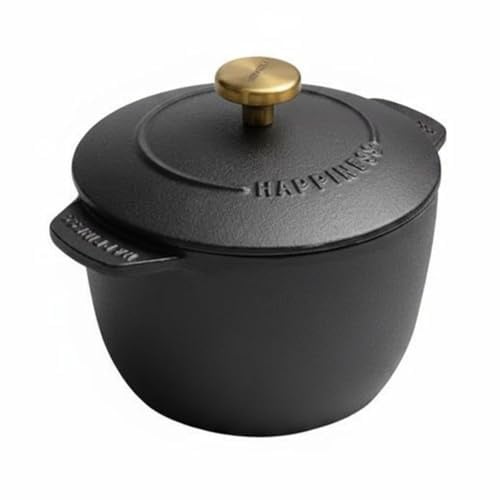 FytStycale Mini Cocotte in Ghisa Trattiene Bene il Calore Piccola Pentola in Ghisa Adatto Forno Pentole da Cucina, 16CM