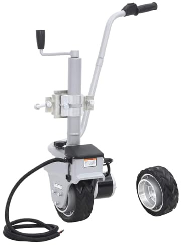 Ordellia Ruota di supporto motorizzata in alluminio 12 V 350 W per rimorchi, rimorchi, auto, veicoli di trasporto e portabagagli, portata 2270 kg, da 6 a 7 m al minuto, per timone e frizione